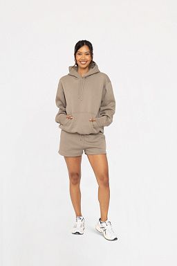 Drop Shoulder & Cotton Blend Warm grey set