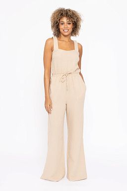 Cotton Gauze Wide Leg Taupe