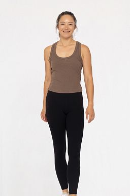 Cutout Keyhole Ribbed Racerback Tank Top Java