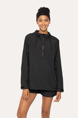 Half-Zip Nylon Active Black