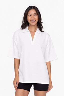 Oversized Collared Tee White