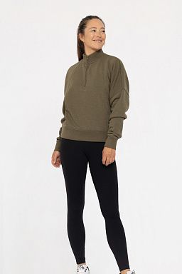 Princess Seam Quarter Zip Pullover Ivy green