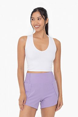 Ribbed V-Neck Crop