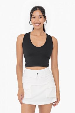 Ribbed V-Neck Crop