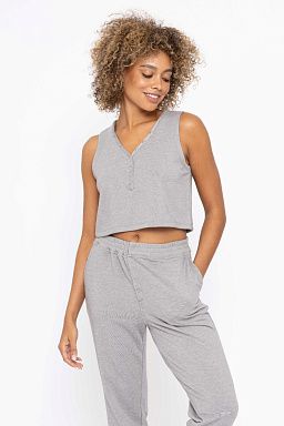 Serene Chic Tencel Tank Heather grey