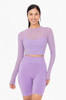 Sheer Mesh Long Sleeve with Lining