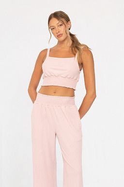 Soft Ribbed Smocked Cool mauve