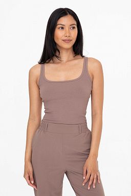 Square Neck Ribbed Tank Top