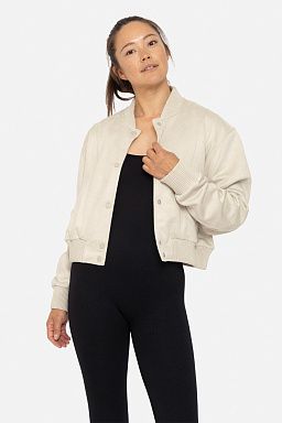 Suede Bomber Jacket Oat milk