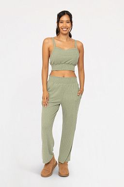 Soft & Waistband Ribbed Sage set