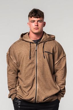 Washed-off Zip Up GYM BRO